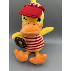 Duck Donuts Plush Duck 8” Red Visor Donut Souvenir Stuffed Toy